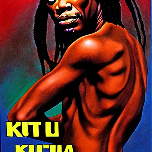 Image similar to fela kuti by clyde caldwell, very detailed, low contrast dramatic colors, 4 k