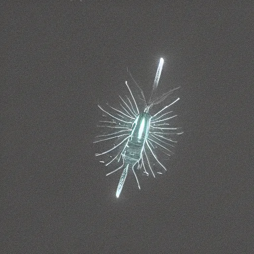 Prompt: a single bioluminescent bug in a sea of darkness. award winning 3 5 mm
