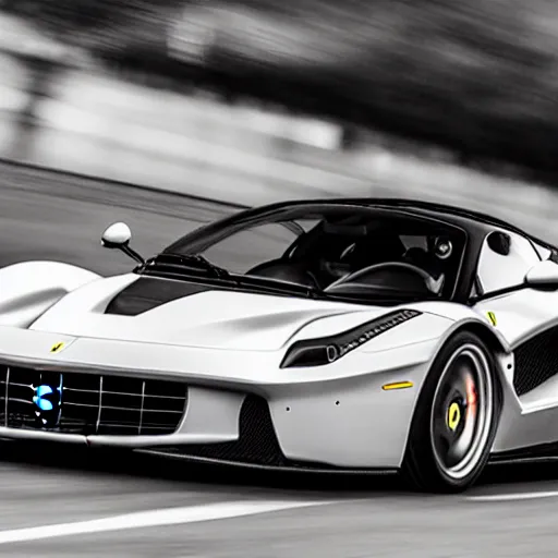 Prompt: Ferrari La Ferrari Minivan centered in frame, advertisement, motion blur, ad