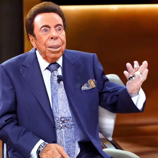 Prompt: lord silvio santos ruling the televison program on sunday ultra realistic oil on canva