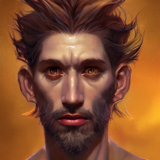 Image similar to Dramatic portraiture of Namenlos, the Cepheid god of lost things, mixed media, trending on ArtStation, by Viktor Vasetnov and by ArtGerm and by Lucian Freud, luminism