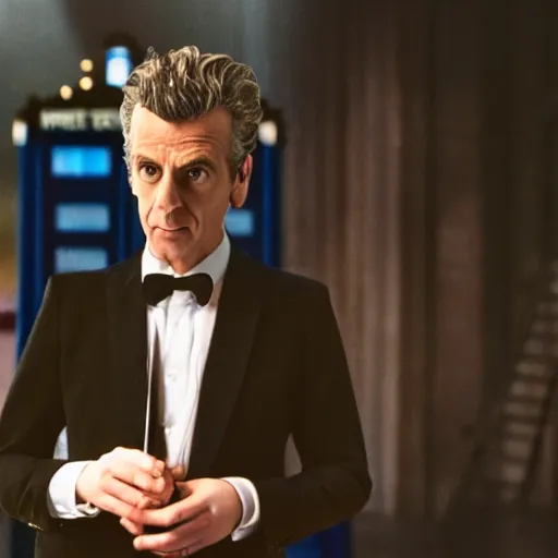 Image similar to still of the twelfth doctor in a martin scorsese movie, 8 0 mm film