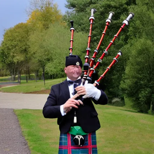 Image similar to bagpipes made from a urinary catheter collection system and clear tubing!