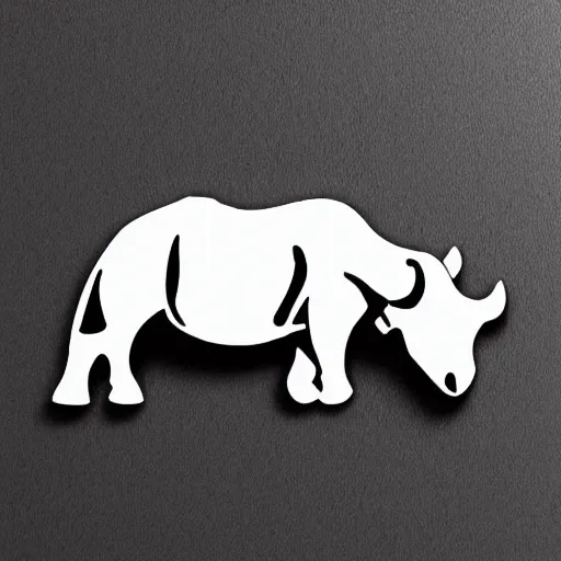 Prompt: die cut sticker of rhino