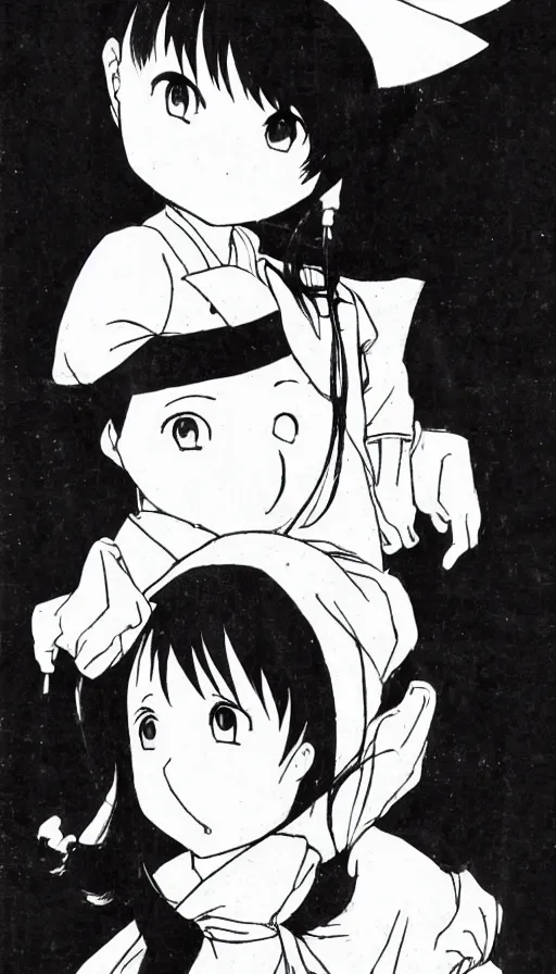 Prompt: a black and white Hayao Miyazaki manga, black and white manga style, japanese manga comic, Naoko Takeuchi manga