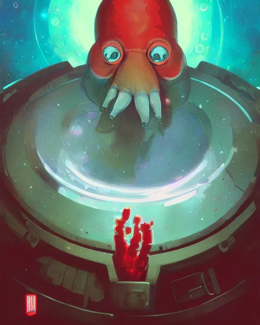 Image similar to Portrait of Zoidberg as a Starfleet officer by Paul Lehr