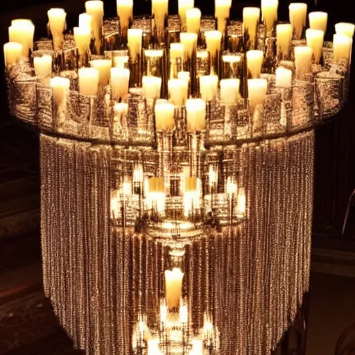 Image similar to a beautiful chandelier full of candles