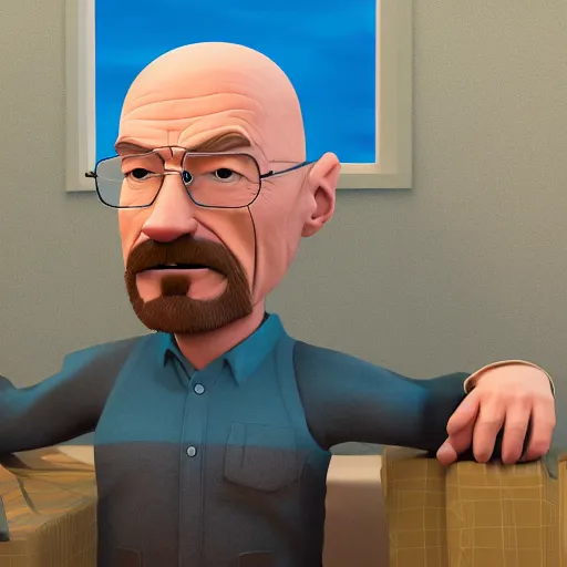 Image similar to walter white, pixar, disney, 3 d render, 4 k, hd, high detail