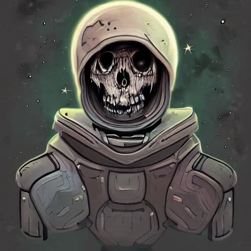 Prompt: undead astronaut, digital painting