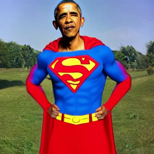 Image similar to obama wearing superman's clothes