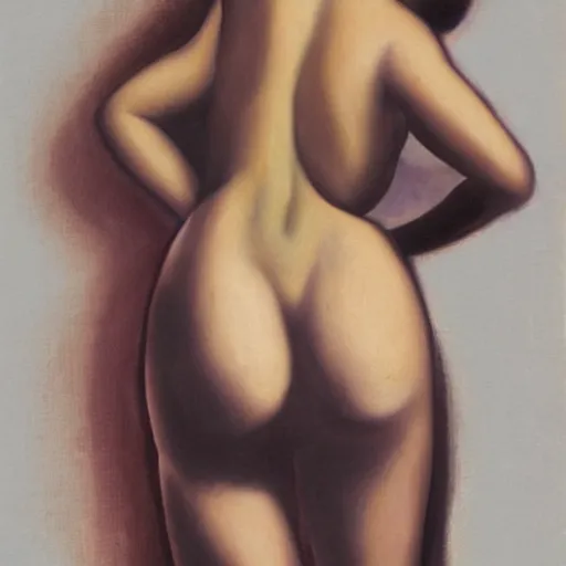 Image similar to Lower back of a beautiful woman, painted by Tamara de Lempicka