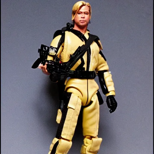 Prompt: 1 2 inch brad pitt hasbro g. i. joe action figure designed by stanley weston 1 9 6 9