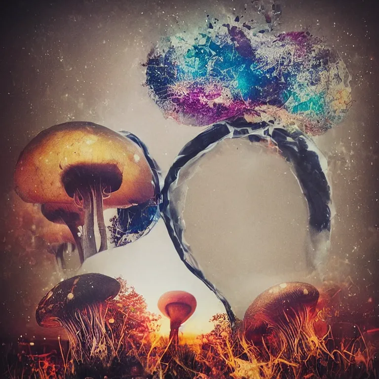 Image similar to double exposure of dally life, symbols of live, explosion, love is the most relevant theme, love is infinity, love is begin of all, 8 k resolution, artistic mode, artistic, trending on instagram, long exposure, love art, serious, fantasy and dreams vibes, mushrooms style and macro style