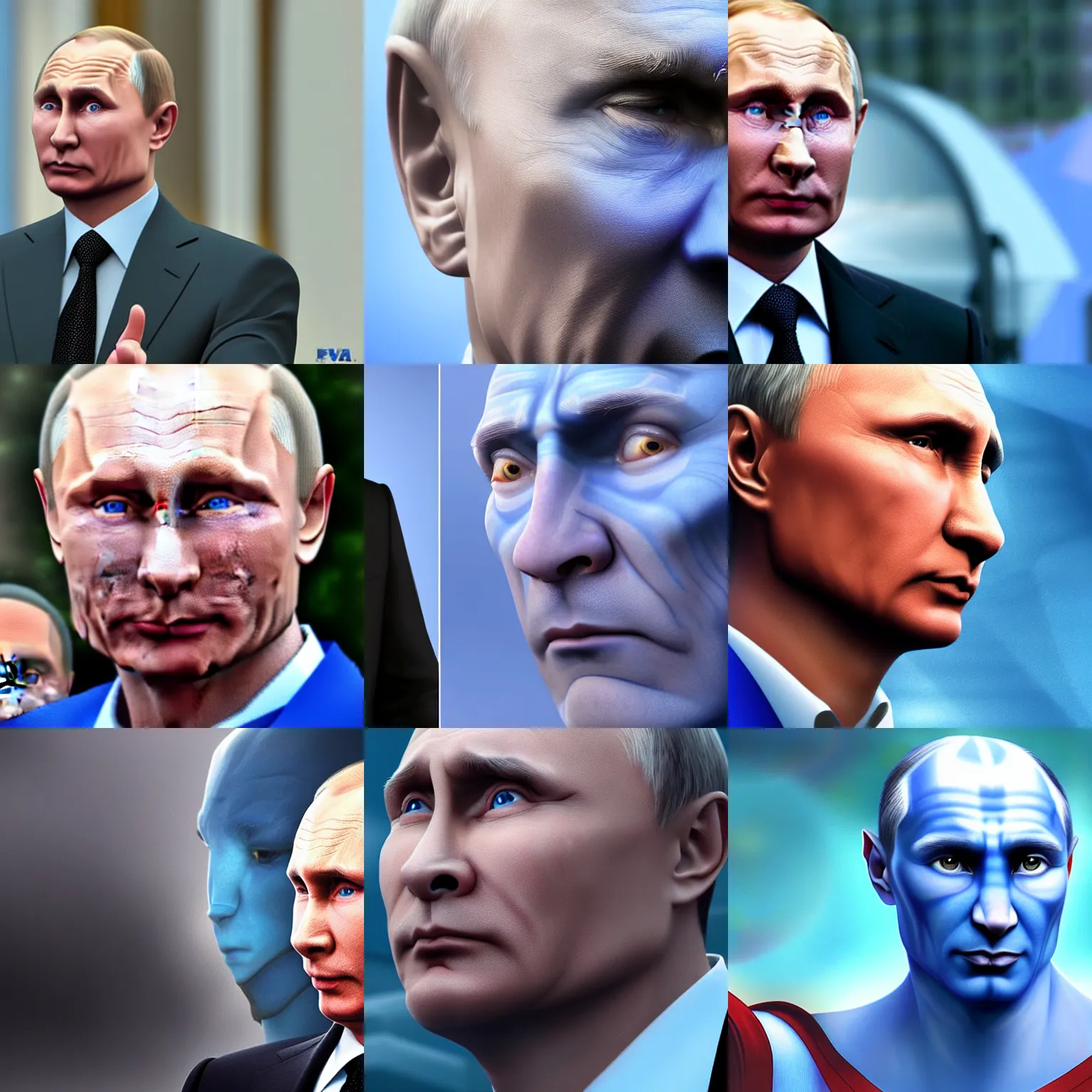 Prompt: Vladimir Putin as avatar 4K quality super realistic