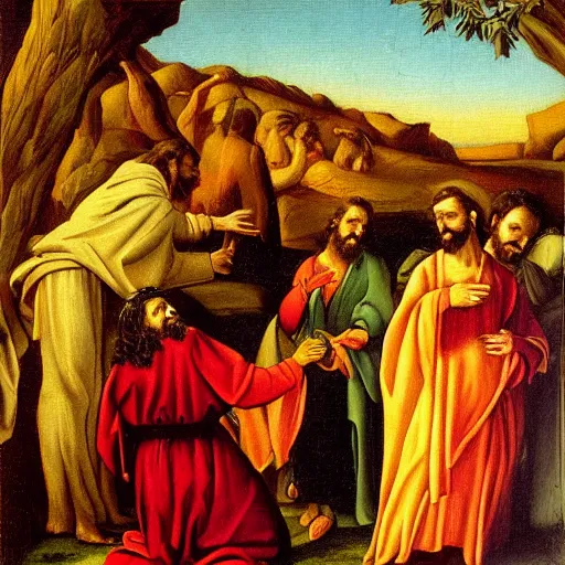 Image similar to Jesus Laments, painted by Carvaggio