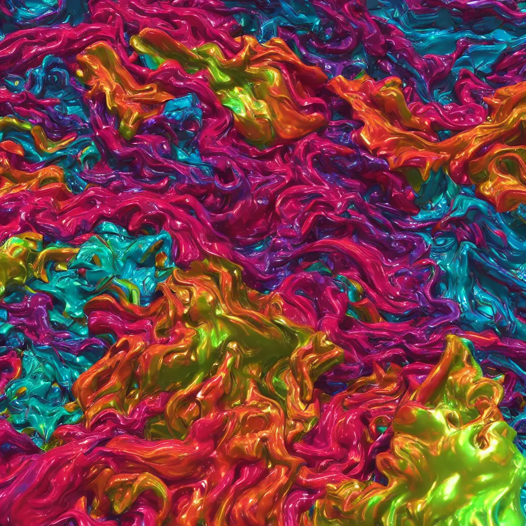 Image similar to painful pleasures by lynda benglis, octane render, colorful, 4 k, 8 k