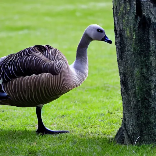 Prompt: a goose taking a covid test