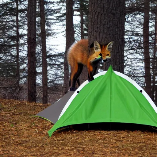 Image similar to fox in a tent