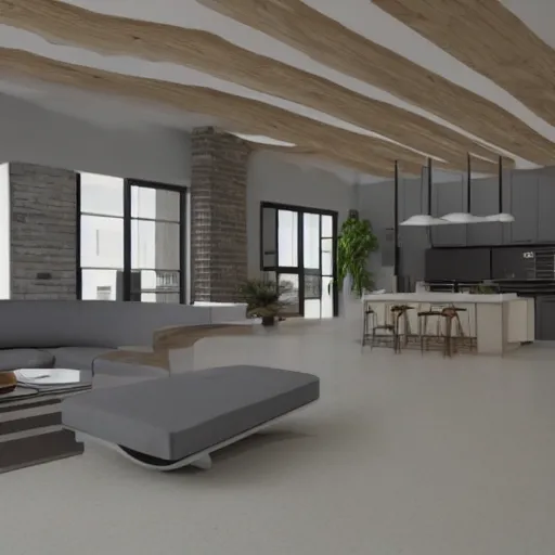 Image similar to floor plan to a modern loft