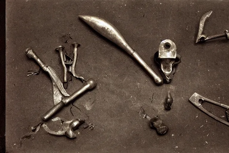 Prompt: photograph of a tool for trepanation | intricate