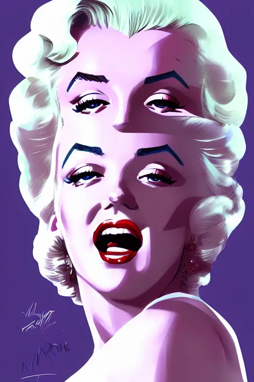 Image similar to marilyn monroe, manga cover art, detailed color portrait, artstation trending, 8 k, greg rutkowski