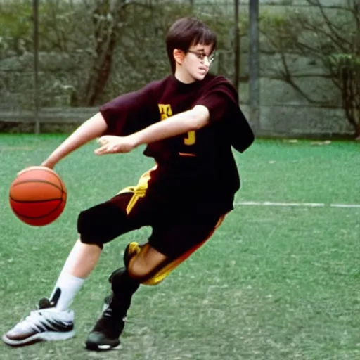 Prompt: harry potter playing basketball