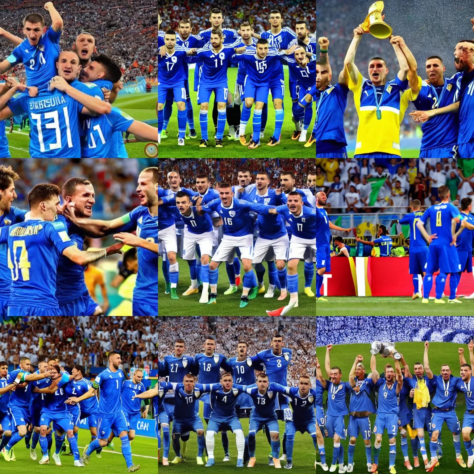 Prompt: bosnia herzegovina winning the world cup, high quality