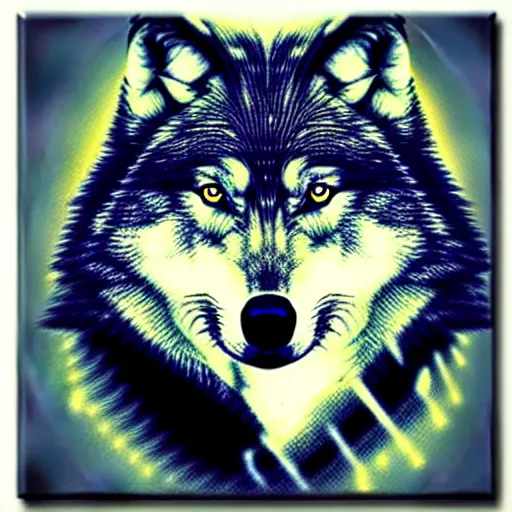 Image similar to wolf, abstract art