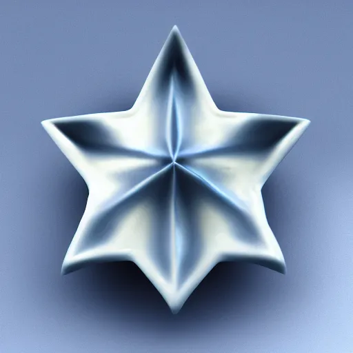 Image similar to dark blue ceramic star shape, 3 d render