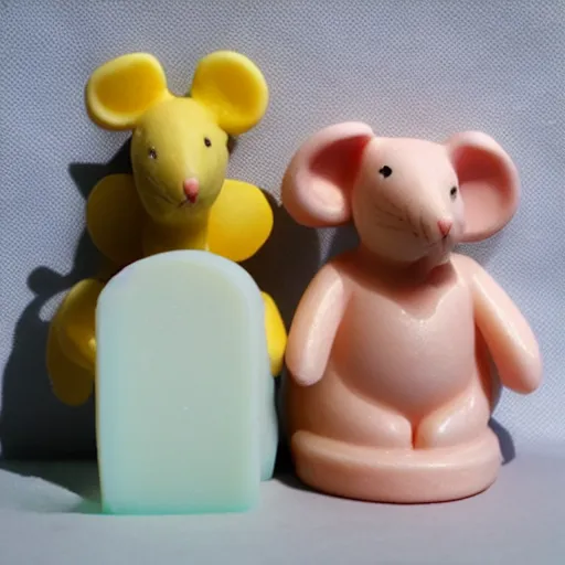 Image similar to mouse and kitty made out of soap