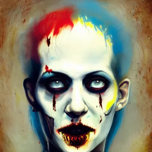 Image similar to color head portrait of singer alison shaw from the band called the cranes as a zombie, 7 days to die zombie, gritty background, fine art, award winning, intricate, elegant, sharp focus, cinematic lighting, digital painting, 8 k concept art, art by michael hussar, art by brom, art by guweiz and z. w. gu, 8 k