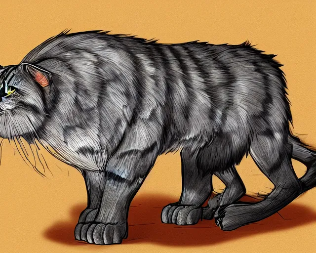 Image similar to king cat model concept art, trending on artstation, indie games, digital art, line art