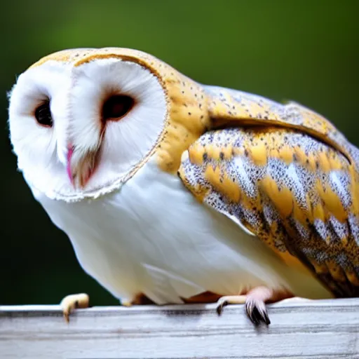 Image similar to barn owl in a suit, very detailed, album photo, canon shot