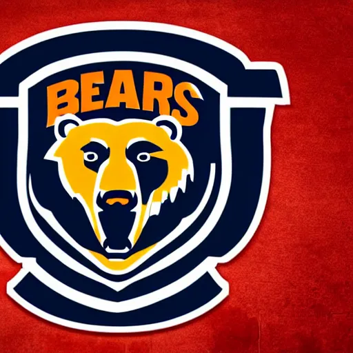 Image similar to A logo for the Bears sports team with a bear mascot grasping a Rugby Union football, vectorised, graphic design, NFL, NBA