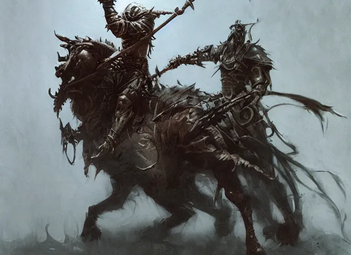 Image similar to beast master slave, slaneesh, holding a spiked whip, wearing dark half armor, beksinski, warhammer fantasy, age of sigmar, dark soul concept art, ruan jia