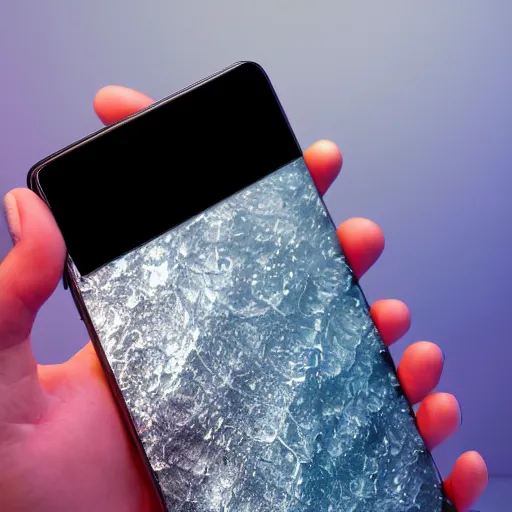 Image similar to samsung galaxy s 2 1 ultra covered in ice, cinematic, 4 k, spotlight, studio lighting, ray tracing global illumination, shiny, ray tracing reflections, insanely detailed and intricate, hypermaximalist, elegant, ornate, hyper realistic, super detailed