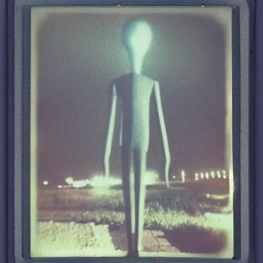 Image similar to a slenderman in the night sky, polaroid photo, perfect photo, photo pinterest