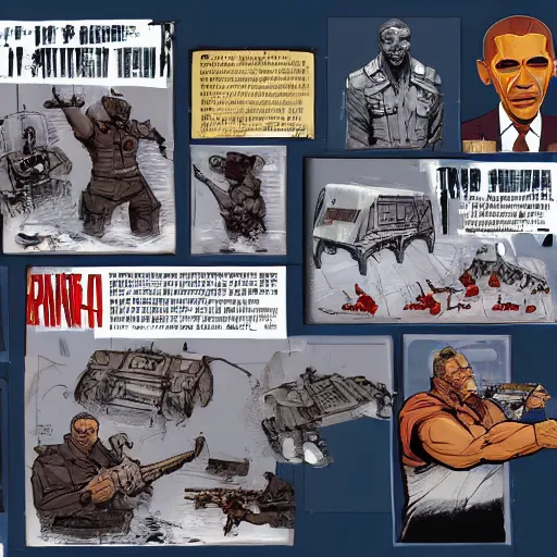 Image similar to obama soviet propaganda, borderlands 3 concept art, cell shaded, insert really interesting artist styles here