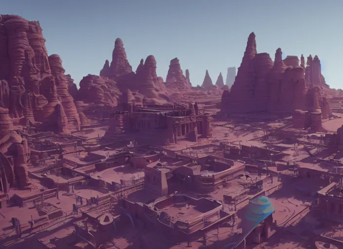 Prompt: a sandstone city in a desert. intricate artwork by Tooth Wu and wlop and beeple. octane render, hyper realism, 8k