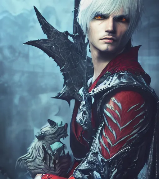 portrait of dante from devil may cry, medium length, Stable Diffusion