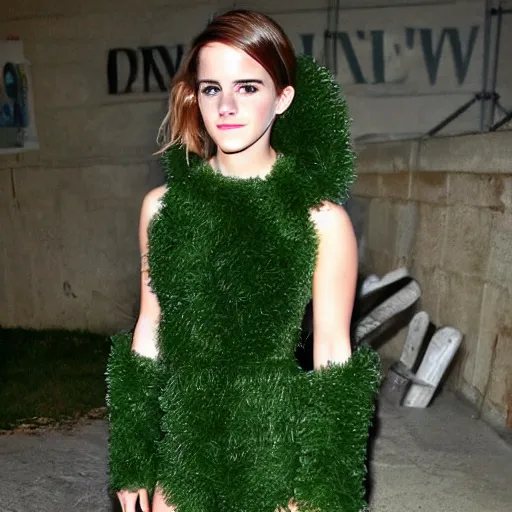 Image similar to emma watson in an avocado costume