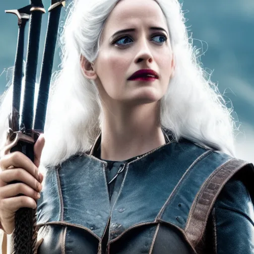 Prompt: Film still of Eva Green, from The Witcher 3