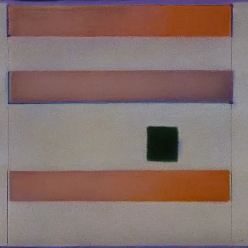 Image similar to This experimental art is composed of two rectangles of different sizes and colors, separated by a thin line. The bottom rectangle is larger and warmer in color. The top rectangle is smaller and lighter in color. The line that separates the rectangles creates a sense of tension and balance. A deep background provides a sense of depth and space. by Eastman Johnson, by Arthur Dove saturated