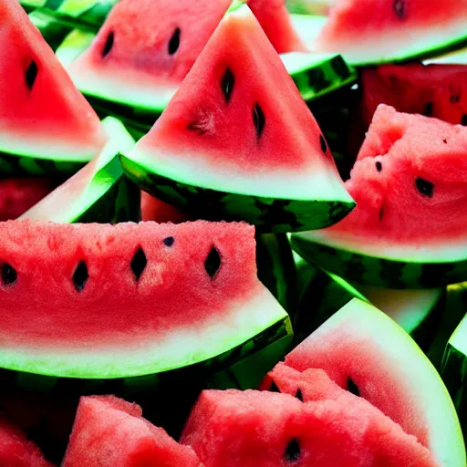 Image similar to watermelon as an evil monster