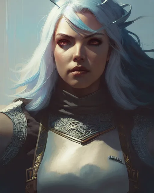 Prompt: ashe from overwatch, character portrait, concept art, intricate details, highly detailed by greg rutkowski, michael whelan and gustave dore