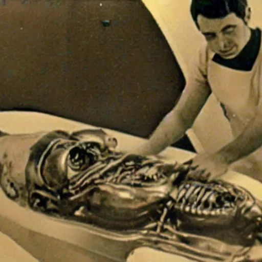 Image similar to old vhs footage of an alien autopsy