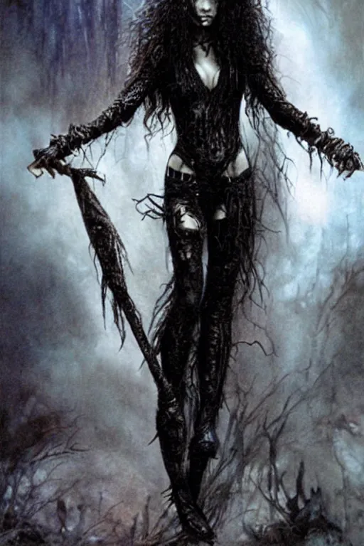 Image similar to zoe kravitz as a vampire queen by luis royo