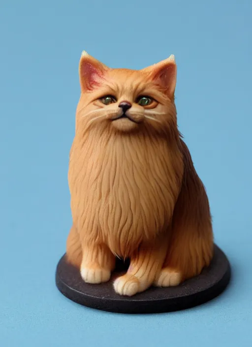 Prompt: 80mm resin detailed miniature of fluffy cat, Product Introduction Photos, 8K, Full body, subsurface scattering