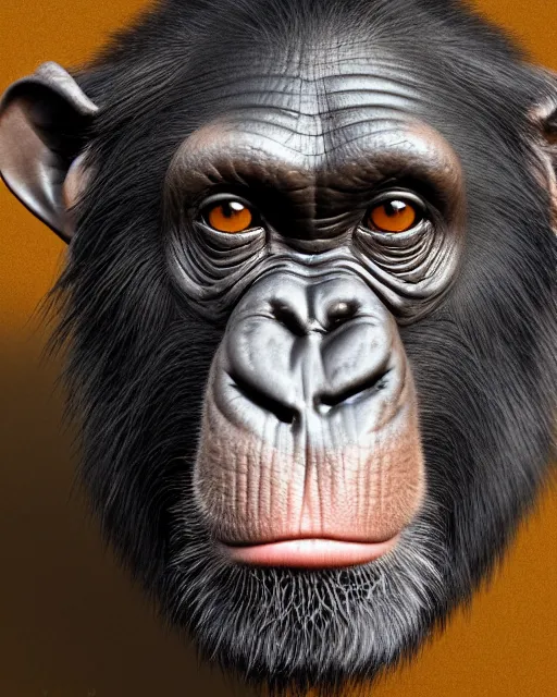 Prompt: fantasy art, very detailed high resolution illustration portrait of a chimpanzee, 3 d, 8 k, extremely detailed, artstation