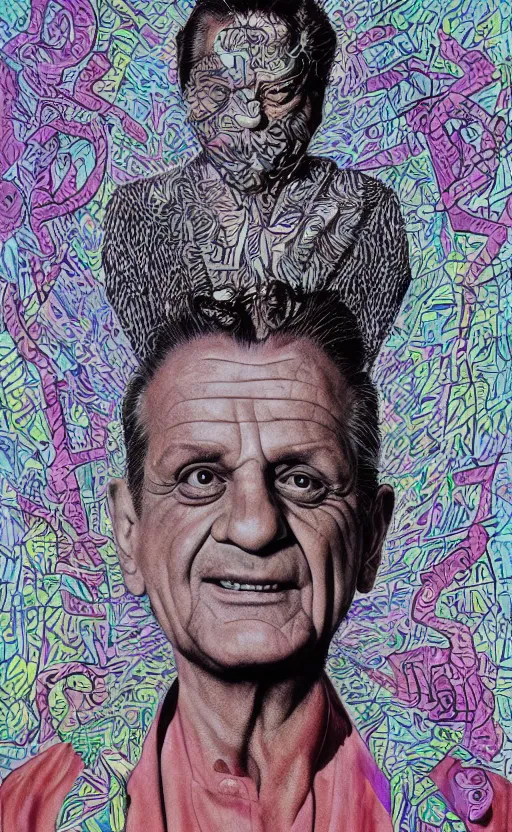 Image similar to joe pesci by alex grey, surrealist, 8 k, fantasy, dark, highly detailed